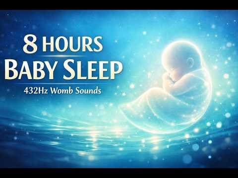 8 Hours Baby Sleep Music – Womb Sounds & Heartbeat, 432Hz Deep Sleep