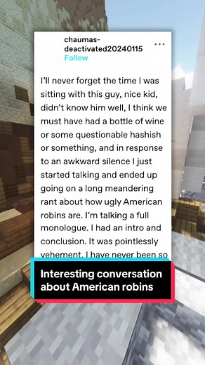 What do you think of American Robins? #qna #storytime #textstory #tumblr #tweets #entertainment