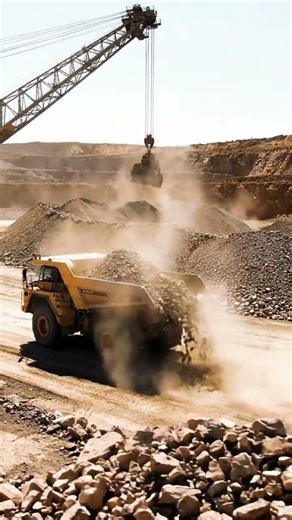Giant Mining Trucks in Action: Heavy Equipment Loading & Hauling 🚧