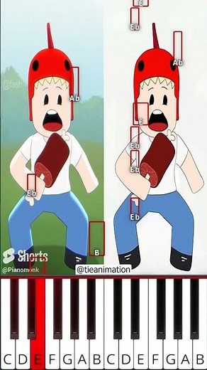 Hungry Deer with a Missing Kid | 99 Nights in Forest (@tieanimation) - Octave Piano Tutorial