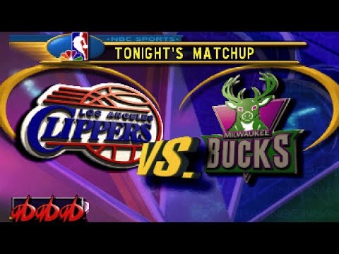 Milwaukee Bucks vs. Los Angeles Clippers - NBA on NBC PS1 Gameplay