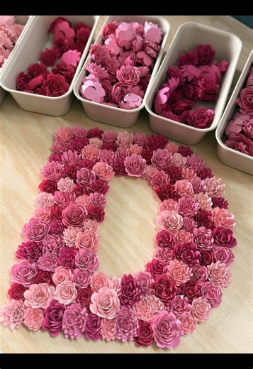Charming Handmade Letter D Art in Pink Shades