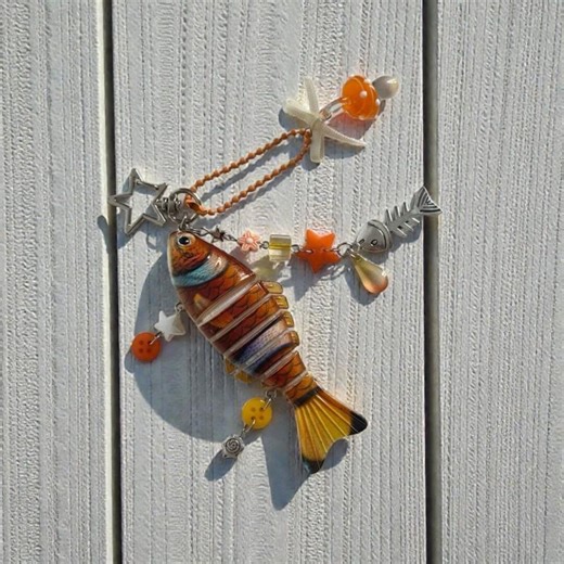 Handmade Fish Keychain, Beaded Bag Charm, Gift for Fish Lovers - Etsy