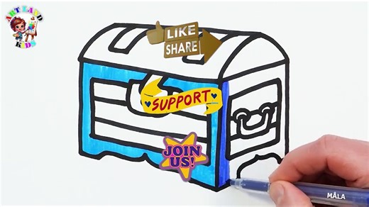 🏴‍☠️ How to Draw a Treasure Chest – Fun and Colorful Drawing for Kids