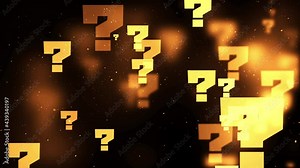 Image video of a golden question mark that can be used for business and quizzes 4K loop