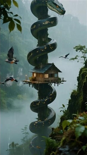 Python with rain and thunder environment #nature #rain #relaxing #python #rainsounds