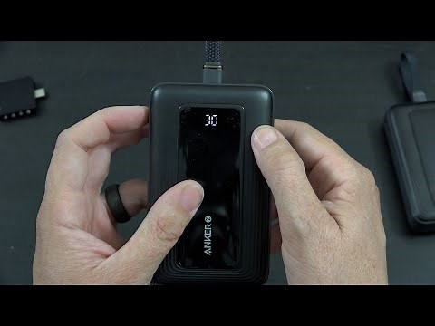 Anker Zolo Power Bank, 20,000mAh 30W High-Speed Portable Charger with Built-in USB-C Cable