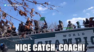 Philadelphia Eagles head coach Doug Pederson is living his best life. First the Super Bowl win and then snagging this beer one-handed at today's parade. 👏🏼👏🏼👏🏼 | NJ.com