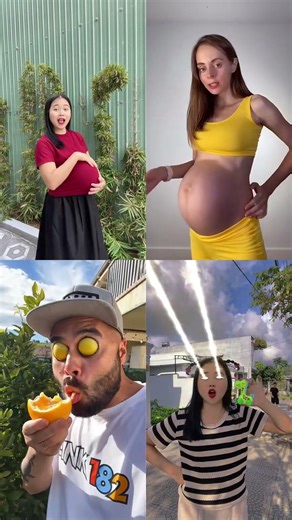 Adu suara bareng Kompilasi Transformasi Perut Buncit Dan Aksi Makan Jeruk Yang Unik! 🤰🍊