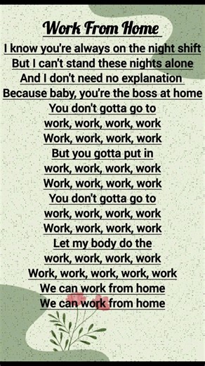 Fifth Harmony Work From Home 💜lyrics #music #trending #foryou