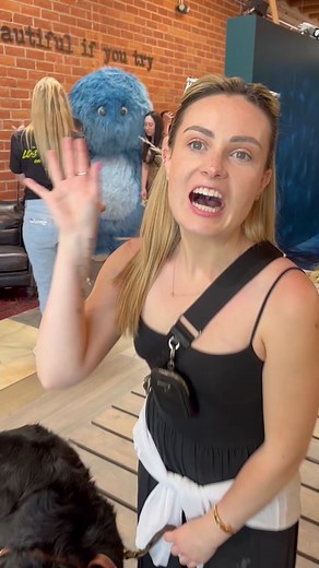 Have you also been listening to the new @Ed Sheeran album, Subtract on repeat since it came out or… just me? This pop-up in LA was so fun because I got to feel the monster from the Eyes Closed music video that I’m not able to actually SEE! My guide dog loved the big blue guy, too! #GuideDog #EdSheeran #Subtract #WithAmex #EyesClosed #MusicVideo #Monster