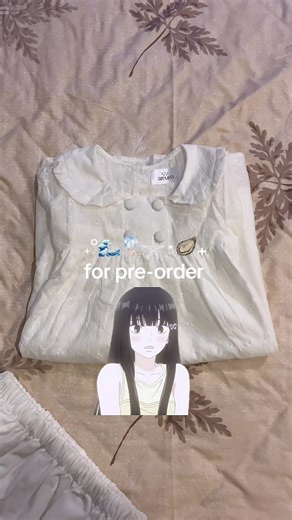 we’re open for pre-order . A soft comfy set for shoujo girlies. 🍡🌊 1 week pre-order free of size #shoujo #shoujogirl #sawako #sawakokuronuma #shoujooutfit