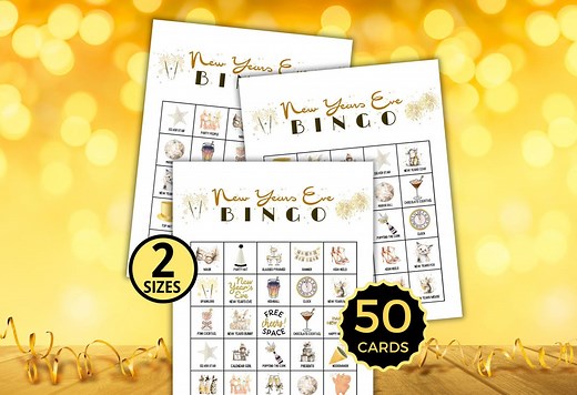 New Years Eve Games, New Years Eve Bingo, Holiday Party Games, New Years Eve Party, Bingo Cards, Family Bingo, Holiday Bingo - Etsy