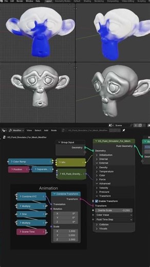 Add Inertia from the Object Motion #blender #3dsinghvfx #fluidart