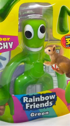 Squirrel Stampede on Instagram: "Rainbow Friends Goo Jit Zu Green! Long and Tall, Super Stretchy and very Jump Scary! #rainbowfriends #goojitzu #toys #asmr"