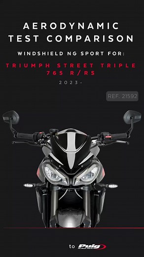 Aerodynamic Test for the Puig touring screen for TRIUMPH SPEED TRIPLE 765!! 6% improved protection and the rider recieves 0,5 kg/force less resulting in more comfort and less fatigue on your rides! More info on our website! #puighitechparts #touringscreen #aerodynamics #aerodinamica #windscreen #screen #trail #triumph #speedtriple765 #motorrad #trail #adventurebike #adventure #offroad #tourer #accessories #motorbike #motorcycle #moto #offroad #airflow #protection #windtunnel | Puig