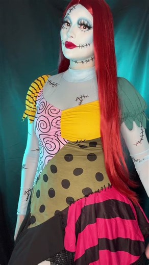Sally Skellington costume @Dolls Kill #sallyface #sallyskellington #sallycosplay #sallynightmarebeforechristmas #sallycostume