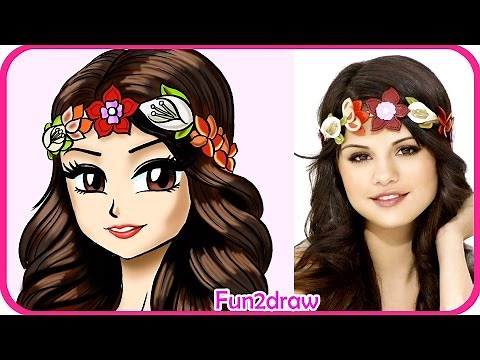 How to Draw Selena Gomez - Manga, Anime, Drawing Tutorial CUTE | Fun2draw Online Drawing Lessons