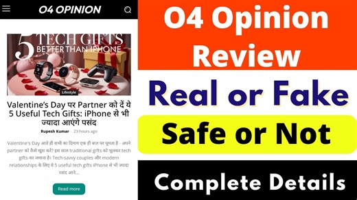 O4 Opinion Real or Fake? 🗳️📱 Please watch till the end to know the O4 Opinion Reality Is O4 Opinion real or fake? Does it really pay or work the way it’s claimed? Watch this complete fact check video to uncover the real facts before you download, use, or trust it. About this Video : O4 Opinion, O4 Opinion Real or Fake, O4 Opinion is Real?, O4 Opinion Reality, O4 Opinion Fact Check, O4 Opinion Truth, O4 Opinion Review Check, O4 Opinion Real ya Fake, O4 Opinion Viral Claim Reality So guys, if yo