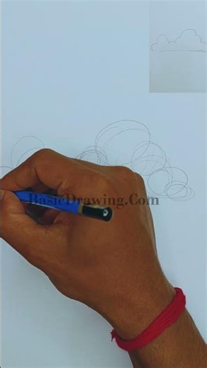 Easy Cloud line drawing ideas step step