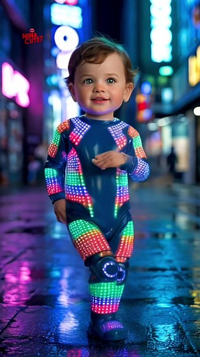 Adorable Baby Dancing with LED Lights