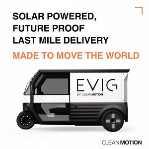 Our electric and solar powered transportation vehicle with modern aesthetics is one of a kind. We are happy to see great response and interest for the versatile EVIG. Energy efficient, with a modular cargo space, and 2.5 m² solar roof is just a few of many amazing features that stands out. Have a look here! ⬇️🚛🌍☀️ | Clean Motion