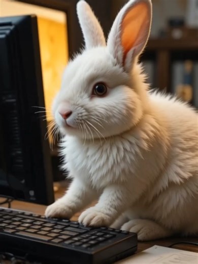 rabbit is operating laptop 😊😊🤔🤔#shorts #viral #trending #rabbit