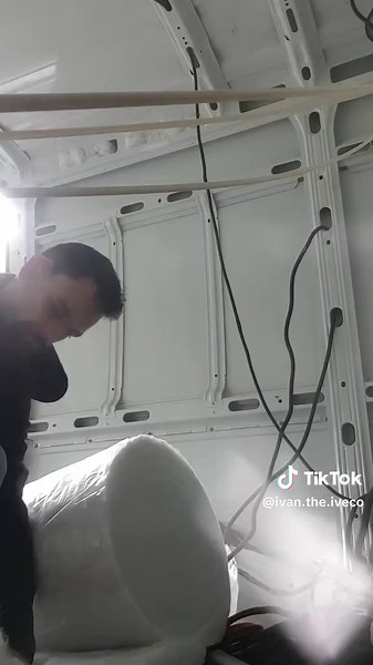 6 Rolls of insulation later 😵🤯 But worth it to not freeze on cold nights 🥶🤣 #IvantheIveco #vanlife #insulating #keepwarm #toptipsforinsulation #sprayfoaminsulation #comingup #vanbuild #camperbuild #takeyourtime #doitright #vanlife #🚐 #fy #fyp #foryou #foryoupage❤️❤️ #foryoupagе