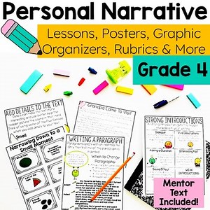 Personal Narrative Writing Unit 4th Grade Graphic Organizer Anchor Charts