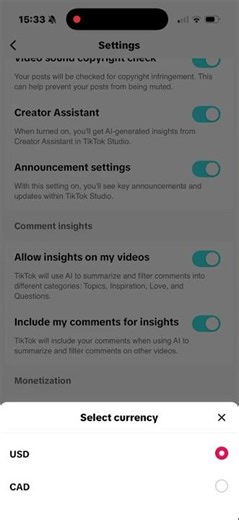 How To Change Currency On TikTok Studio On Apple Devices/Android