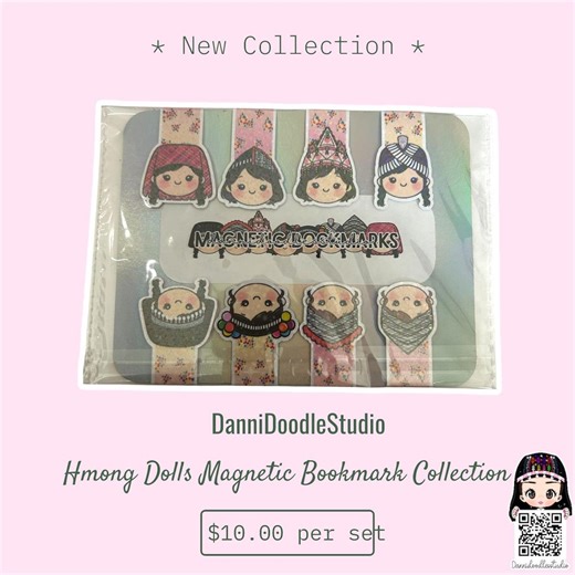 Hmong Dolls Magnetic Bookmark Set | Cute Kawaii Page Markers | Hmong Inspired Gifts | Planner and Book Lover Accessories - Etsy