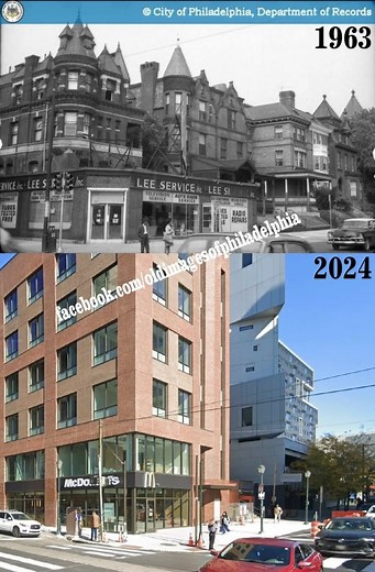 9.3K views · 88 reactions | The Northeast corner of 40th & Walnut Streets. 1963 Vs. 2024. Image source: Philadelphia City Archives (1963) and Google Maps (2024). | Old Images of Philadelphia | Facebook