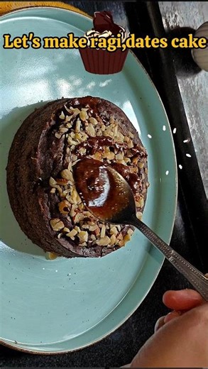 🌸 Eggless Ragi Flour & Dates Cake Recipe in kadhai😋 | No Sugar, No Maida | Super Soft Healthy Cake🔥