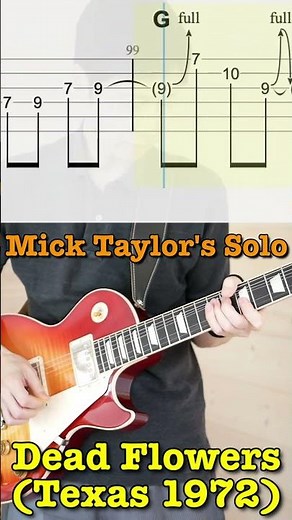 Dead Flowers - Mick Taylor's Solo (Stones Live '72) - Cover & TAB