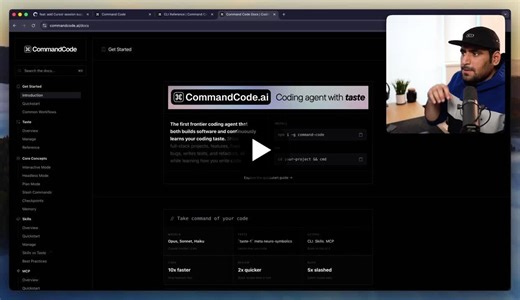 Introducing Taste Aware Agentic Review /𝚛𝚎𝚟𝚒𝚎𝚠 by Command Code ❯❯❯ Stop paying the code review tax. Code review in your terminal. Slash commands that turn GitHub PRs into structured feedback.… | Ahmad Awais