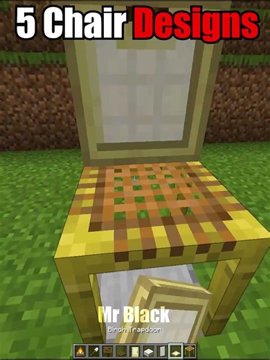 Minecraft 5 Chair Designs💀