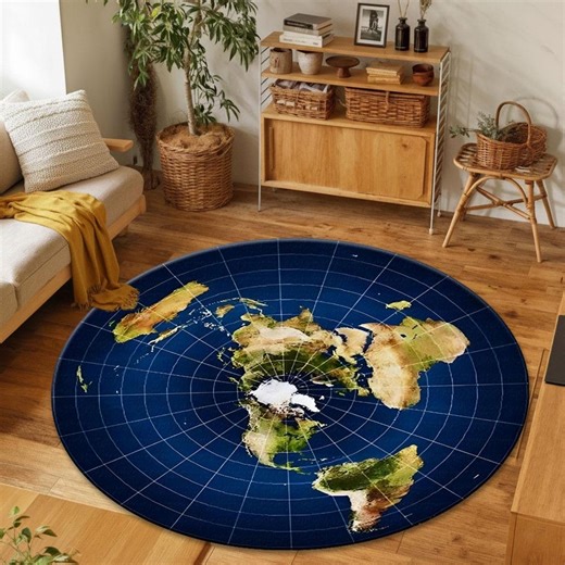 Flat Earth Map Rug, Alexander Gleason World Map Carpet, Vintage Style Antique Map Area Rug, Educational Geography Decor - Etsy
