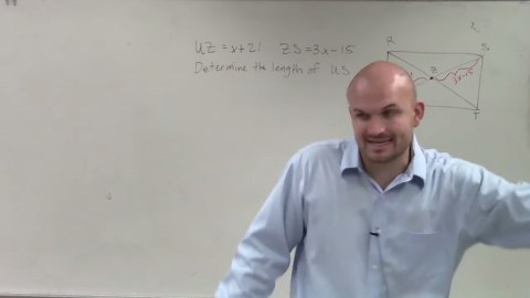 Given the properties of a rectangle, determine the value of x