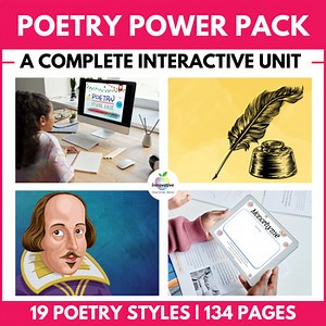 Huge Poetry Unit | 19 Styles of Poetry | Editable Lessons & Graphic Organizers
