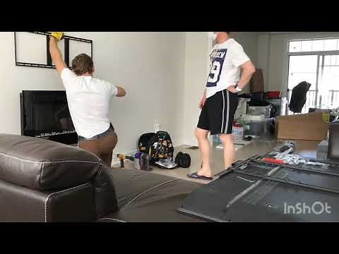Time-Lapse How to install Mantel Mount MM700 Pull-Down TV wall mount with soundbar attachment