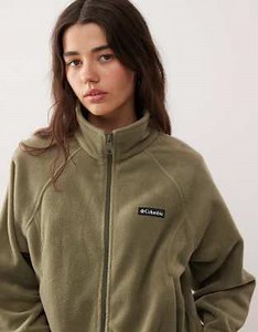Columbia Benton Springs relaxed full zip fleece in green | ASOS