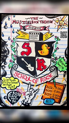 🎸🎭 The cast is hard at work and the countdown is ON! 🎭🎸 Opening day is just about a month away, and we’re already almost 50% SOLD OUT — tickets are flying fast! 🤘🔥 Get ready to rock with School of Rock at The Musical Box Theatre! 🎶 High-energy music 🤩 Incredible cast 🎤 Family-friendly fun for all ages 🥁 Featuring our LIVE pit musicians from School of Rock York! 🎸🔥 🗓 Show Dates & Times: 📍 March 12–14 ⏰ 7:00 PM nightly 🌟 Special Matinee: March 14 at 3:00 PM 🎟 $15 tickets | Assigned