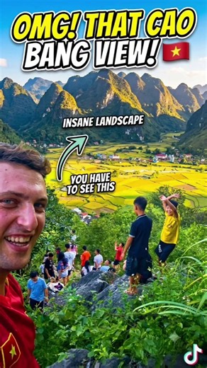 The hike up with the locals was a blast, but the payoff?! 100% worth it. ⛰️🌾 Cao Bang has some of the most breathtaking landscapes I've ever seen. Drop a 🇻🇳 in the comments if Vietnam is on your bucket list! #fyp #trending #viral #vietnam