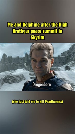 Me and Delphine after the High Hrothgar peace summit in Skyrim! #skyrim