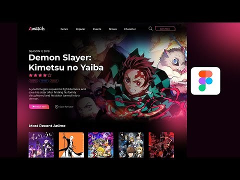 Anime Website UI Design | Figma | Begineers