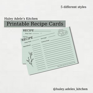 Printable Recipe Cards - Etsy