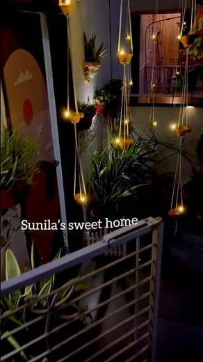 Diya Curtain DIY🪔Dhage se bani instant unique hanging décor #festival #lights #easydecor #waterdiya