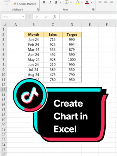 Create Chart in Excel #fypシ #fyp #exceltips #exceltutorial #exceltricks
