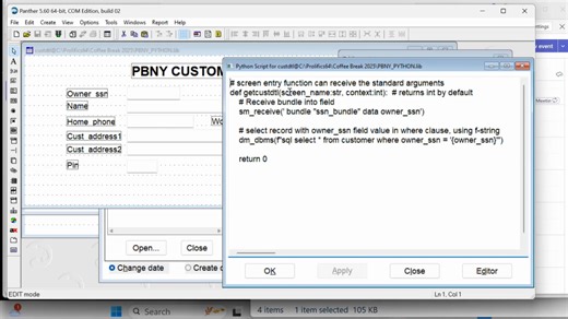 We’re excited to showcase one of the latest enhancements in Panther 5.60: seamless Python integration, designed to give developers more flexibility, power, and modernization options within their Panther applications. In this demo, our Senior Developer Glenn Silvergberg walks through how Panther 5.60 now supports Python modules and direct interaction with Python logic — enabling teams to extend legacy workflows, incorporate modern libraries, and scale solutions with ease. This upgrade represents 