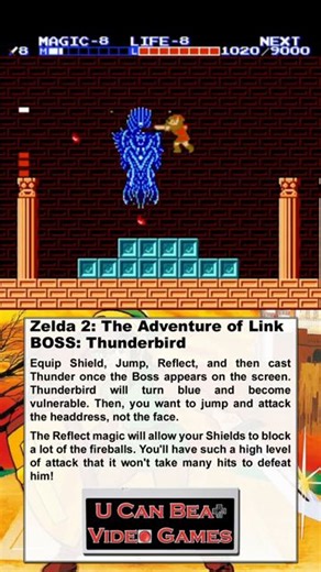 U Can Beat Video Games - Episode 3 Released October 8, 2020 Full Episode: https://youtu.be/T877RZhHRGM #UCanBeatVideoGames #UCBVG #Shorts #retrogaming #retrovideogames #1990s #bosses #NES #Nintendo #NintendoSwitch #Zelda #LegendofZelda #adventureoflink #thunderbird | U Can Beat Video Games